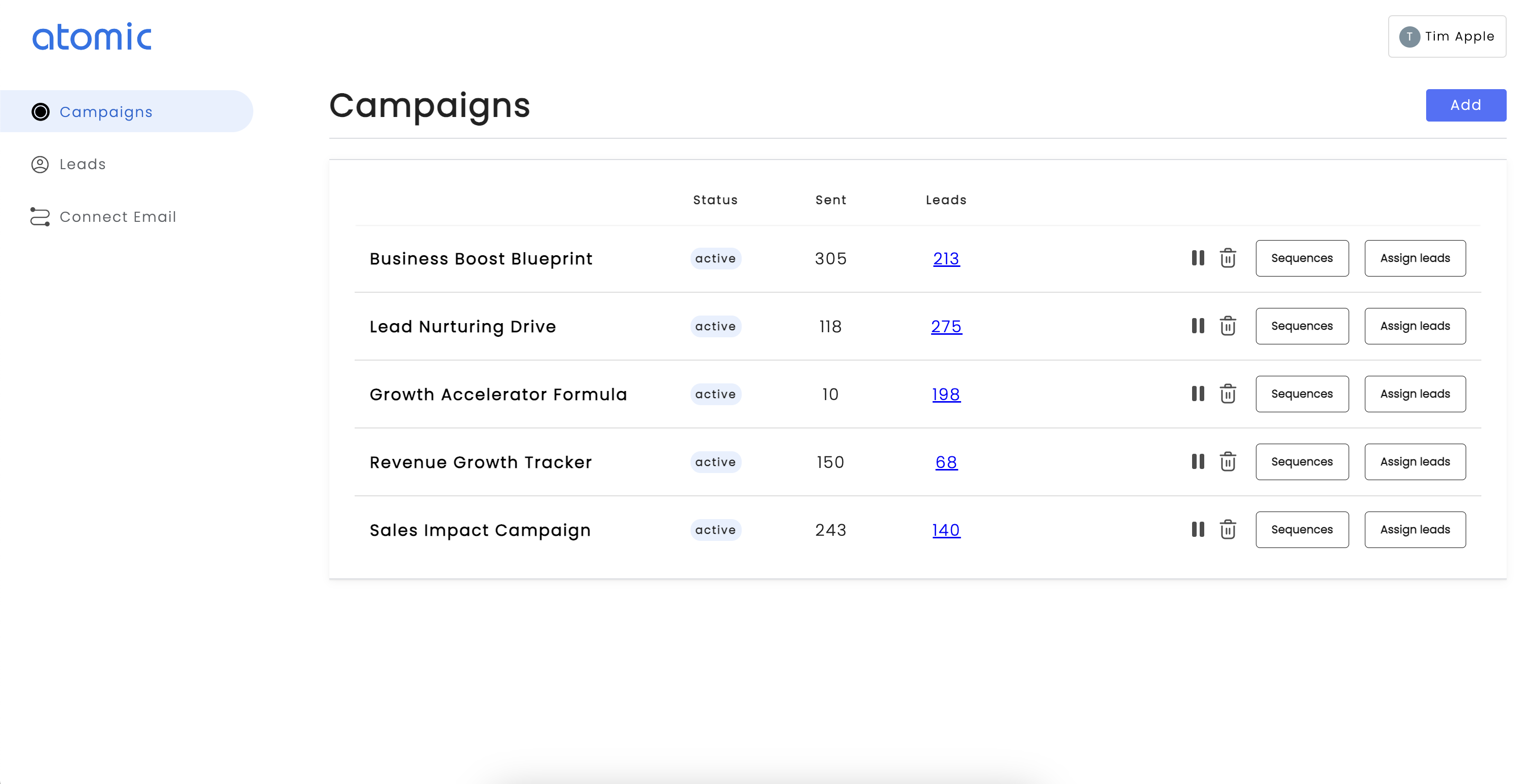 Atomic Dashboard Preview